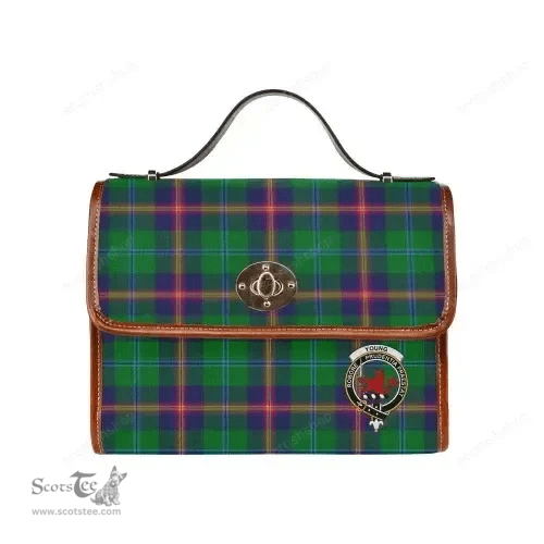 Scottish Canvas Bag Young Clan Clan Tartan Waterproof Canvas Bag - Crest Classic Scottish Plaid Tartan Plaid