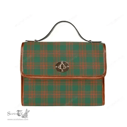Scottish Canvas Bag Menzies Green Ancient Clan Tartan Waterproof Canvas Bag - Classic Scottish Plaid Tartan Plaid