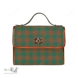Scottish Canvas Bag Menzies Green Ancient Clan Tartan Waterproof Canvas Bag - Classic Scottish Plaid Tartan Plaid
