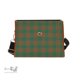 Scottish Canvas Bag Menzies Green Ancient Clan Tartan Waterproof Canvas Bag - Classic Scottish Plaid Tartan Plaid