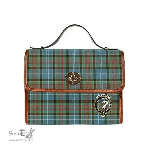 Scottish Canvas Bag Brisbane Clan Clan Tartan Waterproof Canvas Bag - Crest Classic Scottish Plaid Tartan Plaid