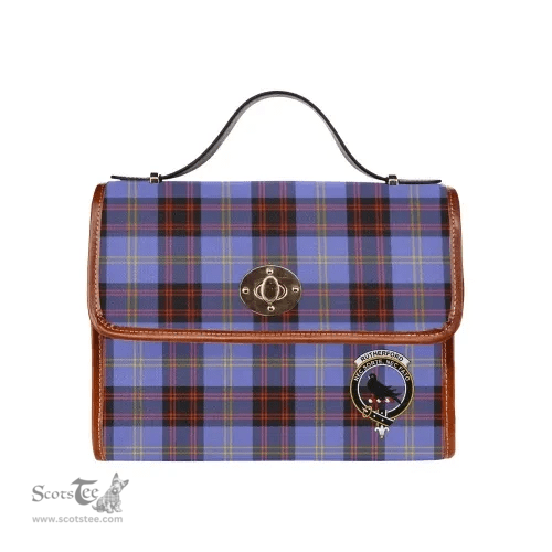 Scottish Canvas Bag Rutherford Clan Clan Tartan Waterproof Canvas Bag - Crest Classic Scottish Plaid Tartan Plaid