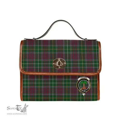 Scottish Canvas Bag Crosbie Clan Clan Tartan Waterproof Canvas Bag - Crest Classic Scottish Plaid Tartan Plaid
