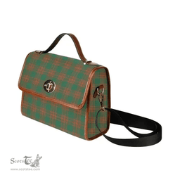 Scottish Canvas Bag Menzies Green Ancient Clan Tartan Waterproof Canvas Bag - Classic Scottish Plaid Tartan Plaid
