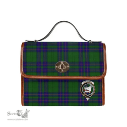 Scottish Canvas Bag Lockhart Clan Clan Tartan Waterproof Canvas Bag - Crest Classic Scottish Plaid Tartan Plaid