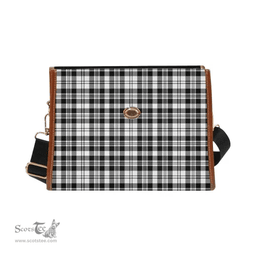 Scottish Canvas Bag Scott Black & White Modern Clan Tartan Waterproof Canvas Bag - Classic Scottish Plaid Tartan Plaid