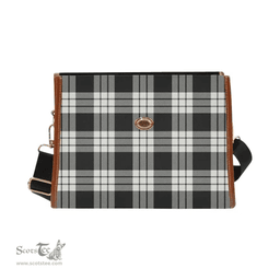 Scottish Canvas Bag MacFarlane Black & White Ancient Clan Tartan Waterproof Canvas Bag - Classic Scottish Plaid Tartan Plaid