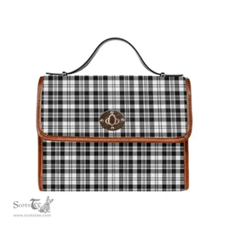 Scottish Canvas Bag Scott Black & White Modern Clan Tartan Waterproof Canvas Bag - Classic Scottish Plaid Tartan Plaid