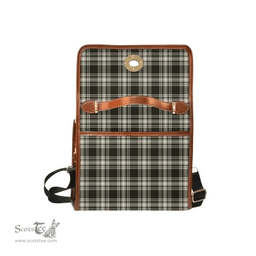 Scottish Canvas Bag Menzies Black & White Ancient Clan Tartan Waterproof Canvas Bag - Classic Scottish Plaid Tartan Plaid