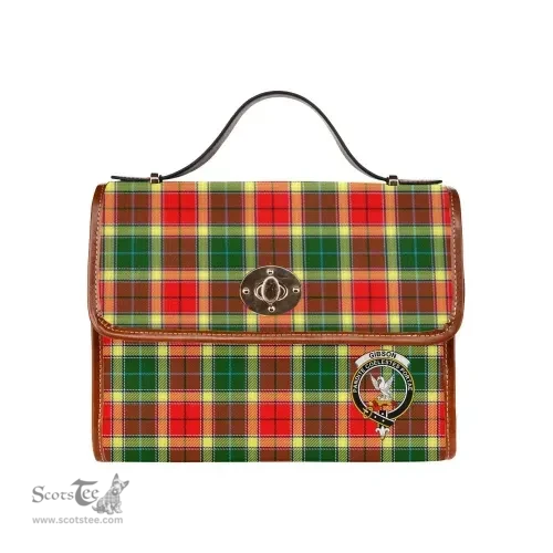 Scottish Canvas Bag Gibson Clan Clan Tartan Waterproof Canvas Bag - Crest Classic Scottish Plaid Tartan Plaid