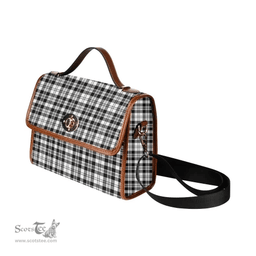 Scottish Canvas Bag Scott Black & White Modern Clan Tartan Waterproof Canvas Bag - Classic Scottish Plaid Tartan Plaid
