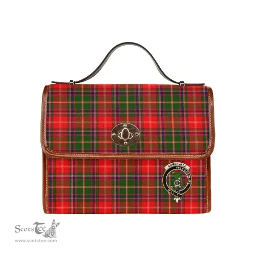 Scottish Canvas Bag Somerville Clan Clan Tartan Waterproof Canvas Bag - Crest Classic Scottish Plaid Tartan Plaid
