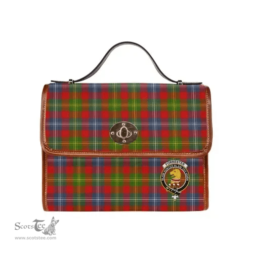 Scottish Canvas Bag Forrester Clan Clan Tartan Waterproof Canvas Bag - Crest Classic Scottish Plaid Tartan Plaid