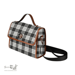 Scottish Canvas Bag MacFarlane Black & White Ancient Clan Tartan Waterproof Canvas Bag - Classic Scottish Plaid Tartan Plaid
