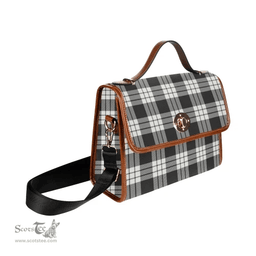 Scottish Canvas Bag MacFarlane Black & White Ancient Clan Tartan Waterproof Canvas Bag - Classic Scottish Plaid Tartan Plaid