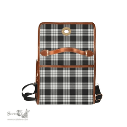 Scottish Canvas Bag MacFarlane Black & White Ancient Clan Tartan Waterproof Canvas Bag - Classic Scottish Plaid Tartan Plaid