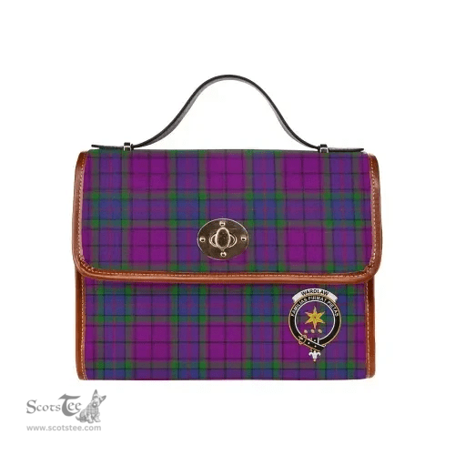 Scottish Canvas Bag Wardlaw Clan Clan Tartan Waterproof Canvas Bag - Crest Classic Scottish Plaid Tartan Plaid