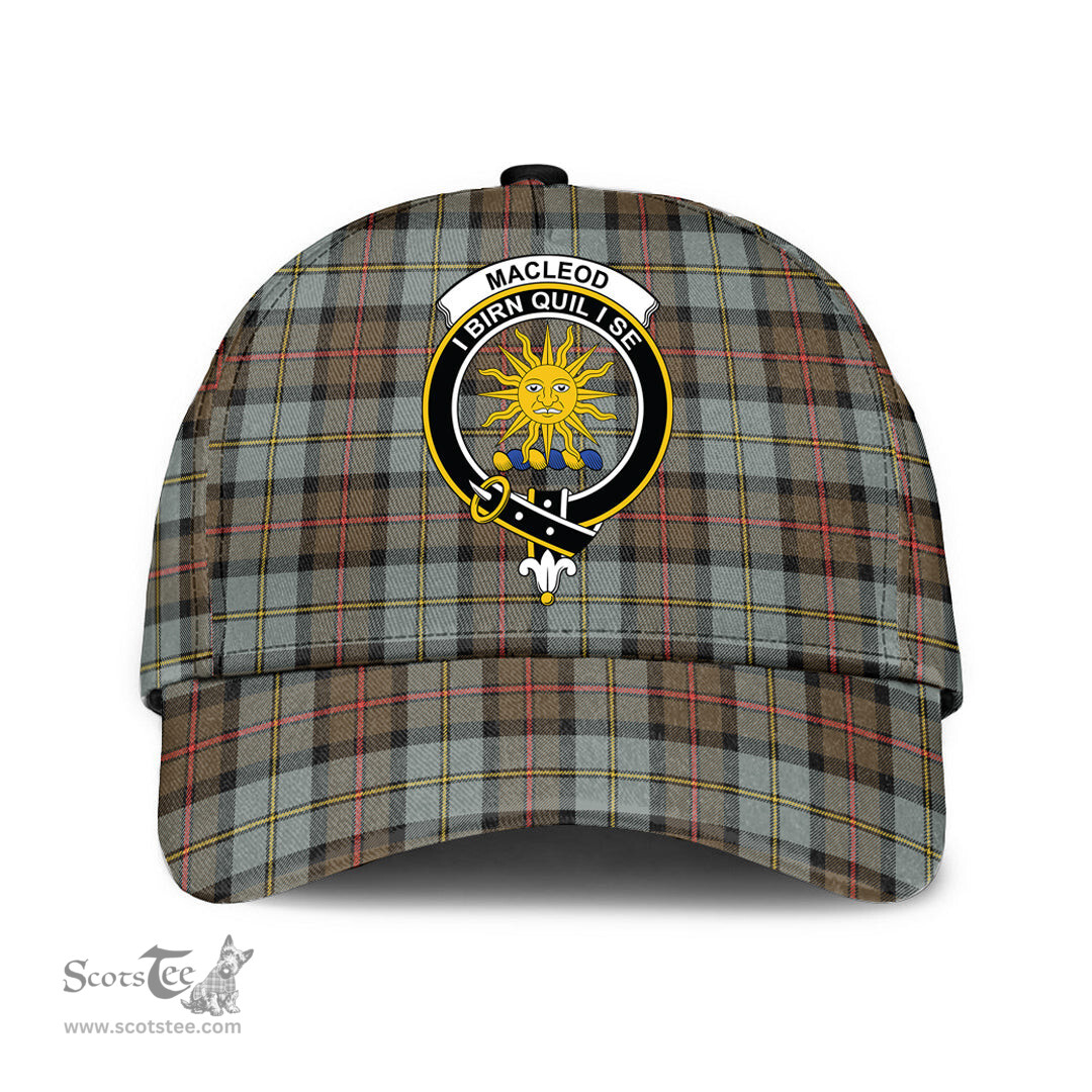Scottish MacLeod of Harris Weathered Clan Tartan Tartan Cap - Crest Classic Scottish Plaid Tartan Plaid