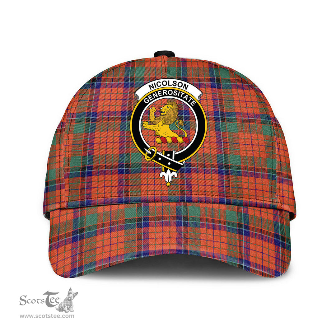 Scottish Nicolson Ancient Clan Tartan Tartan Cap - Crest Classic Scottish Plaid Tartan Plaid