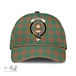 Scottish Menzies Green Ancient Clan Tartan Tartan Cap - Crest Classic Scottish Plaid Tartan Plaid