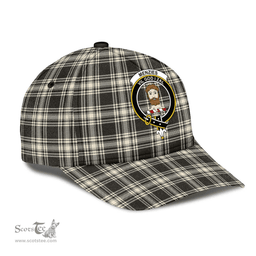 Scottish Menzies Black White Ancient Clan Tartan Tartan Cap - Crest Classic Scottish Plaid Tartan Plaid