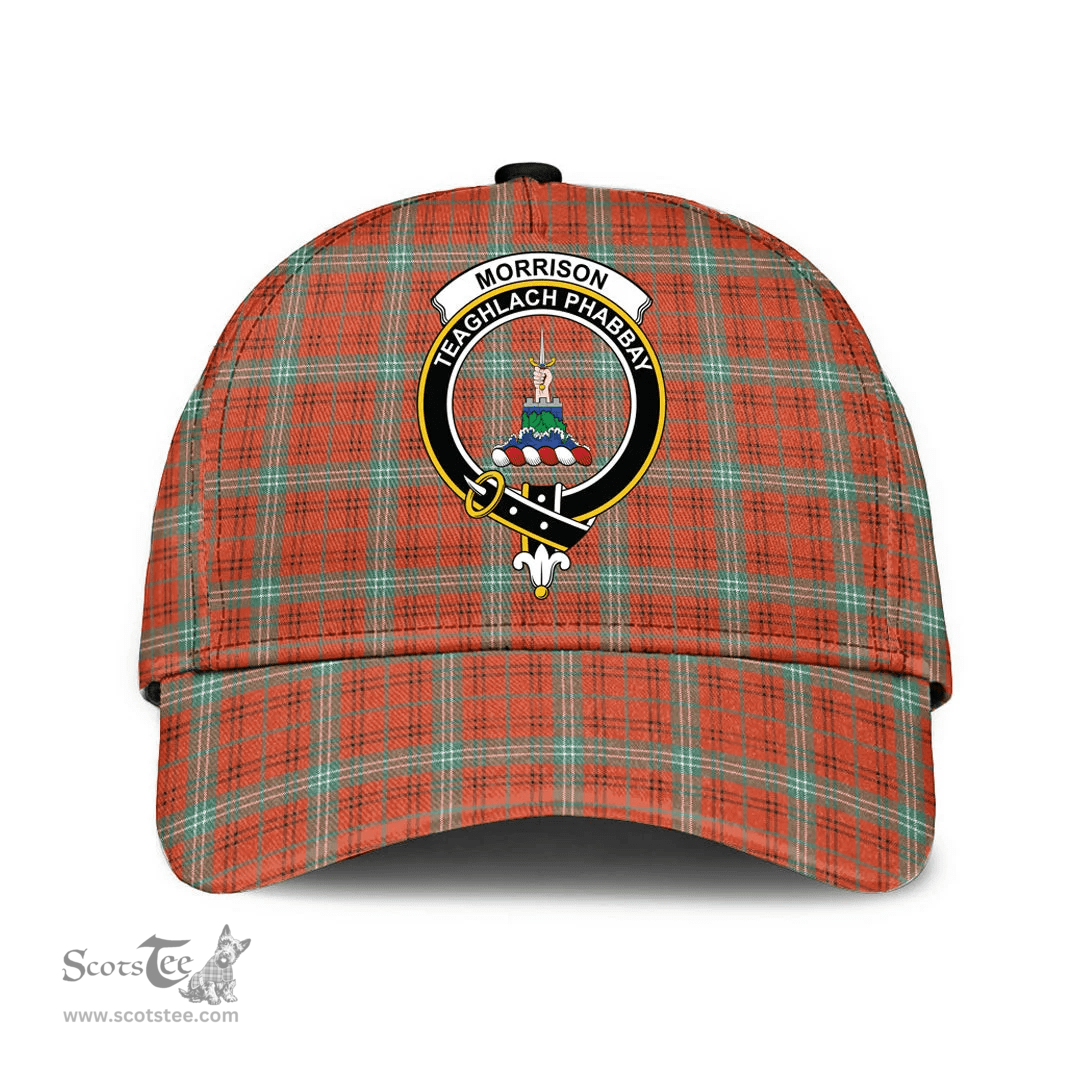 Scottish Morrison Red Ancient Clan Tartan Tartan Cap - Crest Classic Scottish Plaid Tartan Plaid