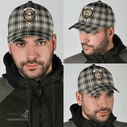 Scottish Menzies Black White Ancient Clan Tartan Tartan Cap - Crest Classic Scottish Plaid Tartan Plaid