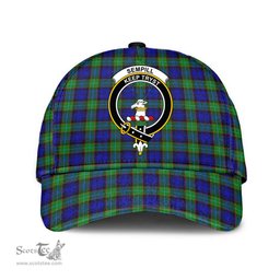 Scottish Sempill Modern Clan Tartan Tartan Cap - Crest Classic Scottish Plaid Tartan Plaid