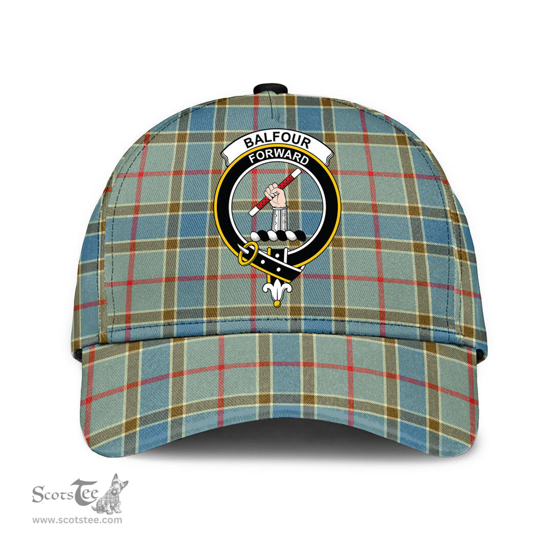 Scottish Balfour Blue Clan Tartan Tartan Cap - Crest Classic Scottish Plaid Tartan Plaid