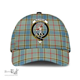 Scottish Balfour Blue Clan Tartan Tartan Cap - Crest Classic Scottish Plaid Tartan Plaid