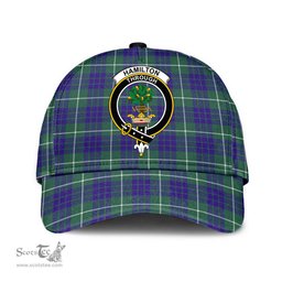 Scottish Hamilton Hunting Modern Clan Tartan Tartan Cap - Crest Classic Scottish Plaid Tartan Plaid