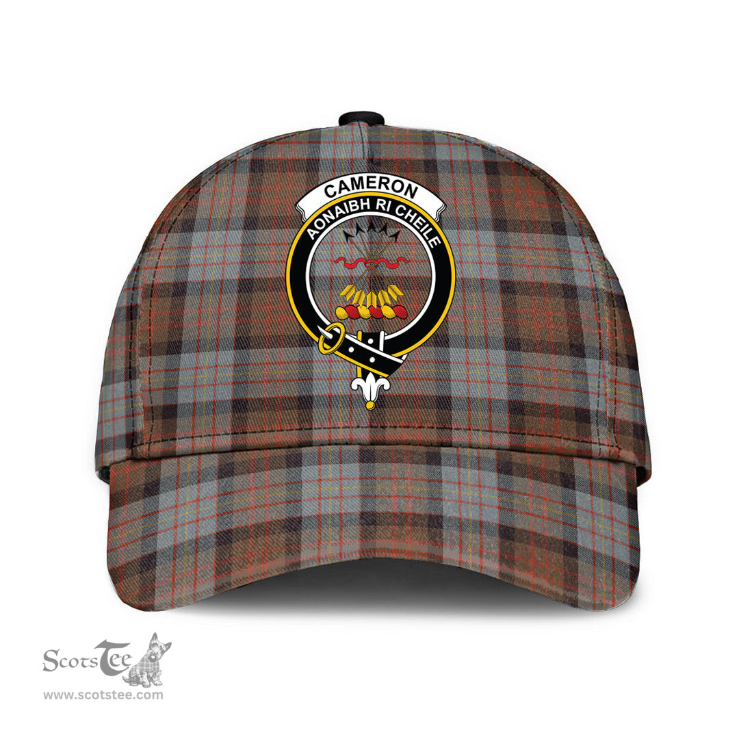 Scottish Cameron of Erracht Weathered Clan Tartan Tartan Cap - Crest Classic Scottish Plaid Tartan Plaid