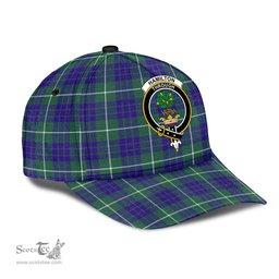 Scottish Hamilton Hunting Modern Clan Tartan Tartan Cap - Crest Classic Scottish Plaid Tartan Plaid