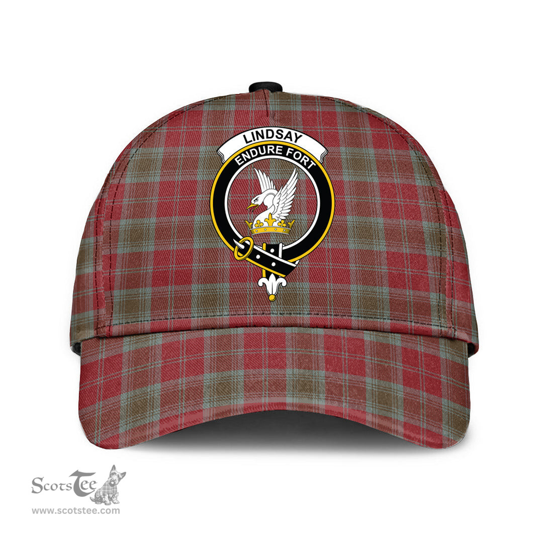 Scottish Lindsay Weathered Clan Tartan Tartan Cap - Crest Classic Scottish Plaid Tartan Plaid