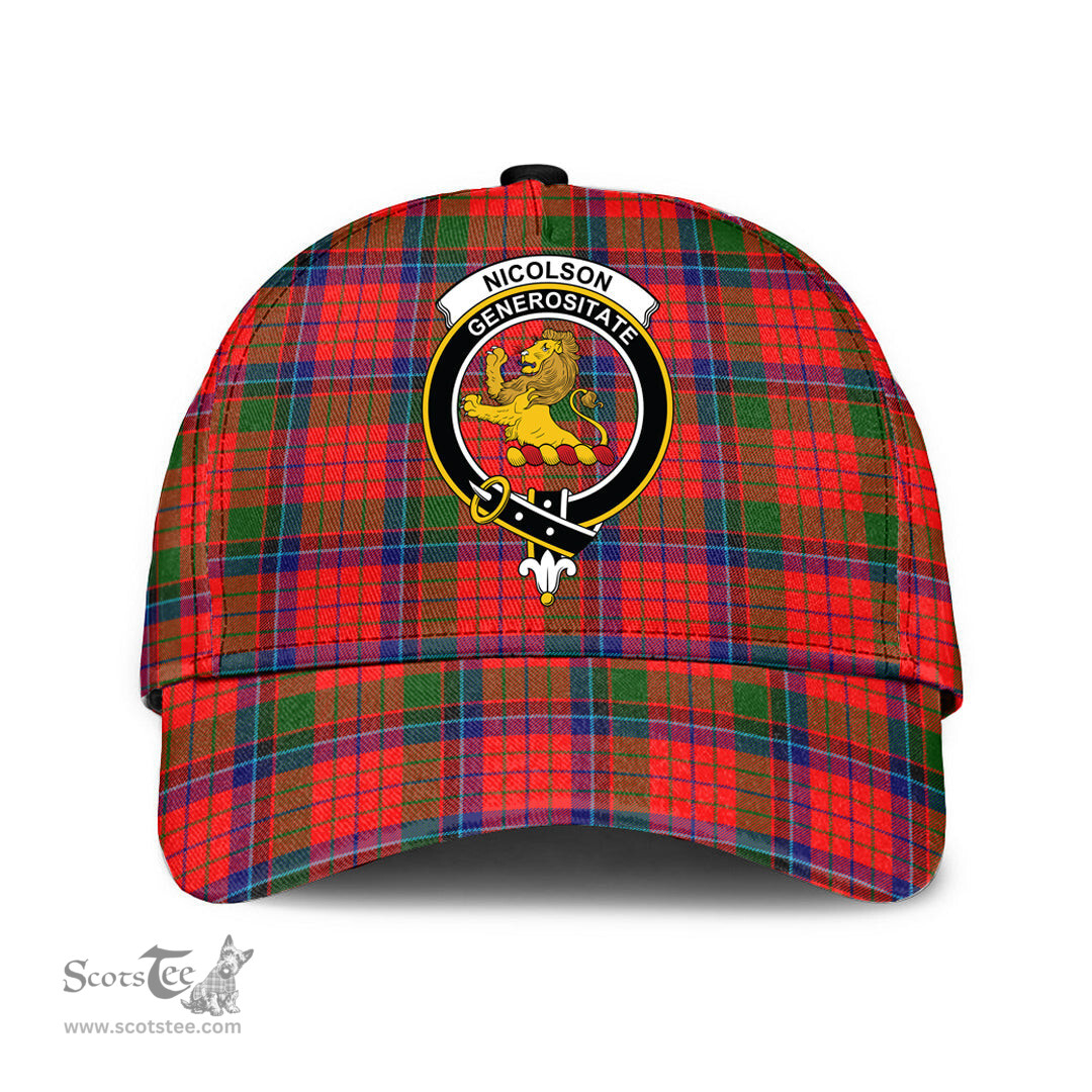 Scottish Nicolson Modern Clan Tartan Tartan Cap - Crest Classic Scottish Plaid Tartan Plaid