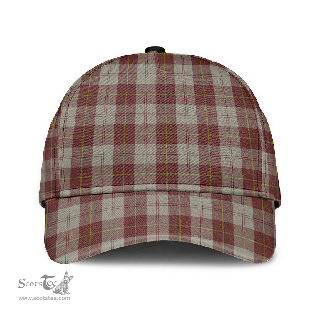 Scottish Cunningham Burgundy Dancers Clan Tartan Tartan Cap - Classic Scottish Plaid Tartan Plaid