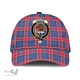 Scottish Graham of Menteith Red Clan Tartan Tartan Cap - Crest Classic Scottish Plaid Tartan Plaid
