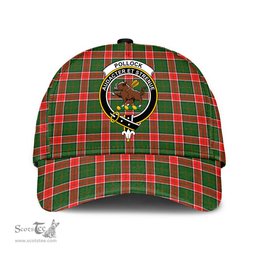 Scottish Pollock Modern Clan Tartan Tartan Cap - Crest Classic Scottish Plaid Tartan Plaid