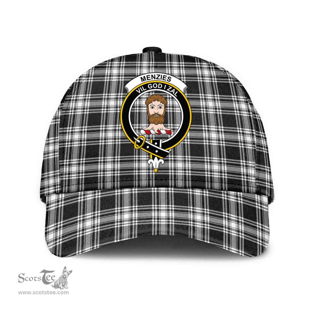 Scottish Menzies Black White Modern Clan Tartan Tartan Cap - Crest Classic Scottish Plaid Tartan Plaid