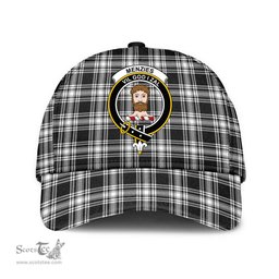 Scottish Menzies Black White Modern Clan Tartan Tartan Cap - Crest Classic Scottish Plaid Tartan Plaid