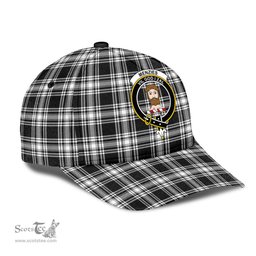 Scottish Menzies Black White Modern Clan Tartan Tartan Cap - Crest Classic Scottish Plaid Tartan Plaid