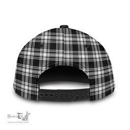 Scottish Menzies Black White Modern Clan Tartan Tartan Cap - Crest Classic Scottish Plaid Tartan Plaid