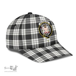 Scottish MacFarlane Black White Ancient Clan Tartan Tartan Cap - Crest Classic Scottish Plaid Tartan Plaid