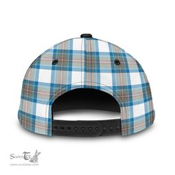 Scottish Stewart Muted Blue Clan Tartan Tartan Cap - Crest Classic Scottish Plaid Tartan Plaid