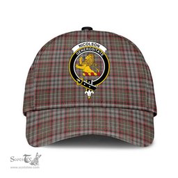 Scottish Nicolson Hunting Weathered Clan Tartan Tartan Cap - Crest Classic Scottish Plaid Tartan Plaid