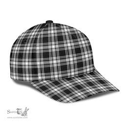 Scottish Menzies Black White Modern Clan Tartan Tartan Cap - Classic Scottish Plaid Tartan Plaid