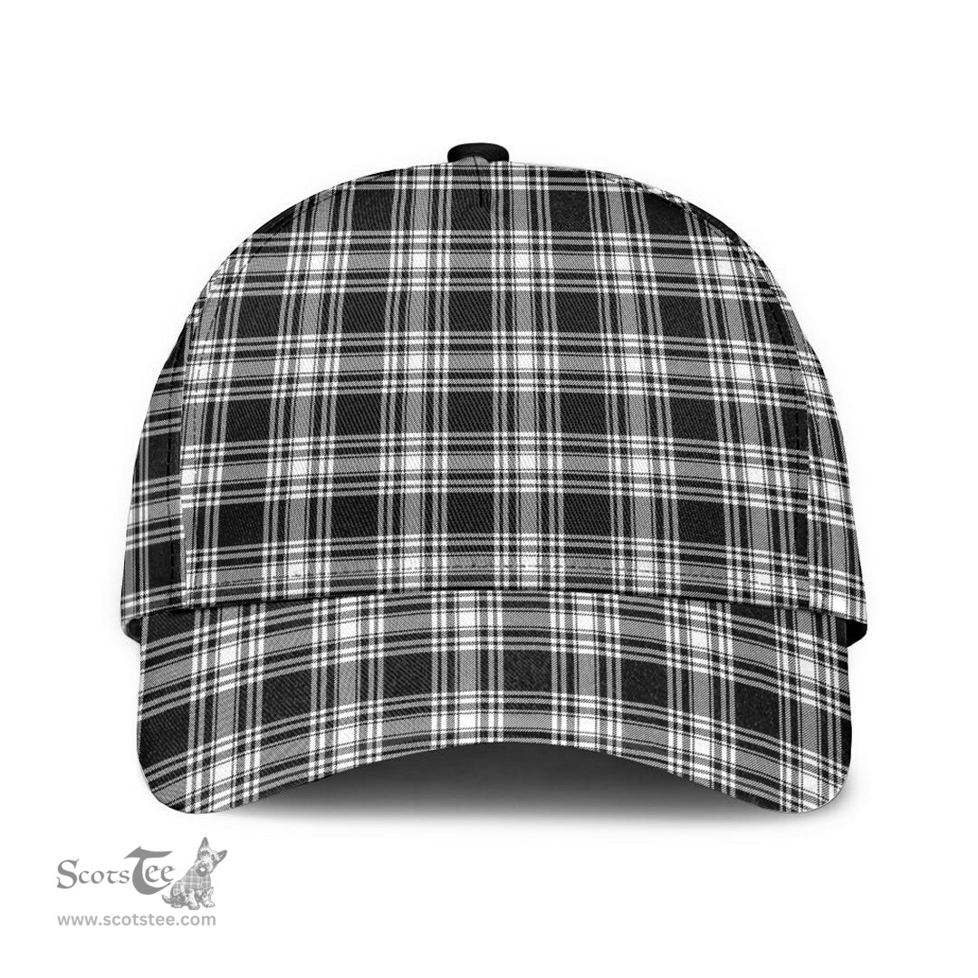 Scottish Menzies Black White Modern Clan Tartan Tartan Cap - Classic Scottish Plaid Tartan Plaid