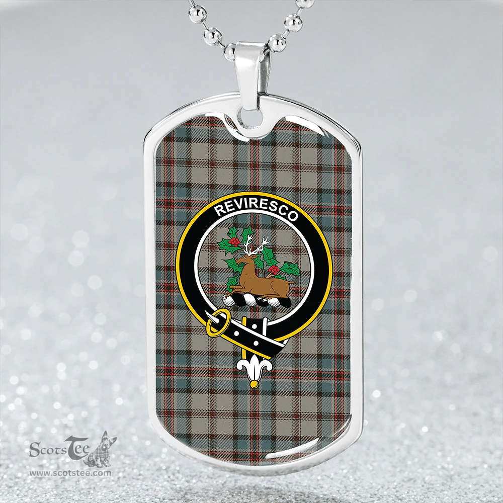 ScottishPlaid Dinwoodie Weathered Clan Tartan Dog Tag Necklace - Crest Classic Scottish Plaid Tartan Plaid