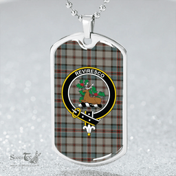 ScottishPlaid Dinwoodie Weathered Clan Tartan Dog Tag Necklace - Crest Classic Scottish Plaid Tartan Plaid