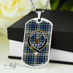 ScottishPlaid Davidson of Tulloch Dress Modern Clan Tartan Dog Tag Necklace - Crest Classic Scottish Plaid Tartan Plaid